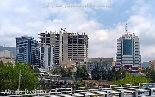 فهرست مناطق مسکونی استان البرز